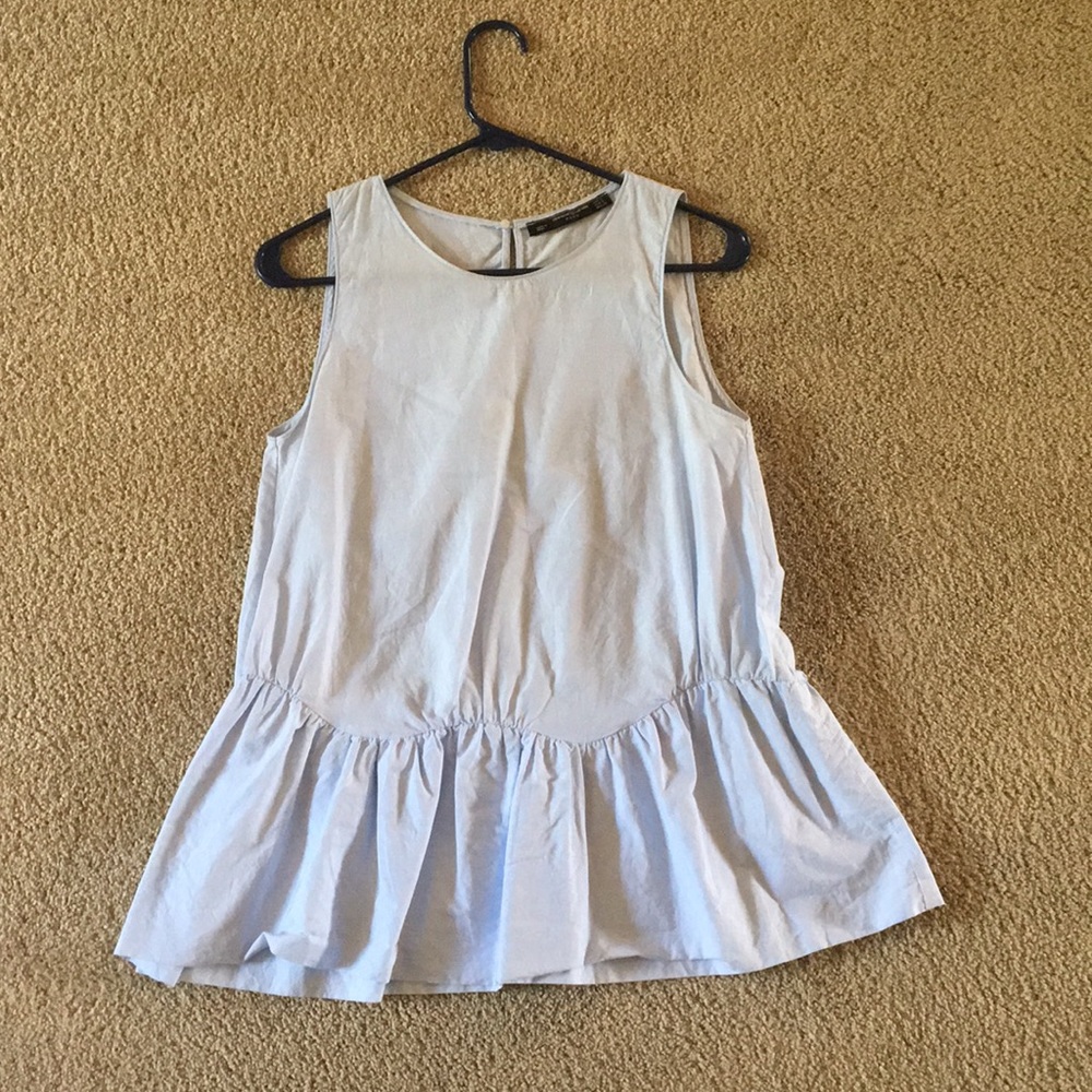 Zara Blue Peplum Top